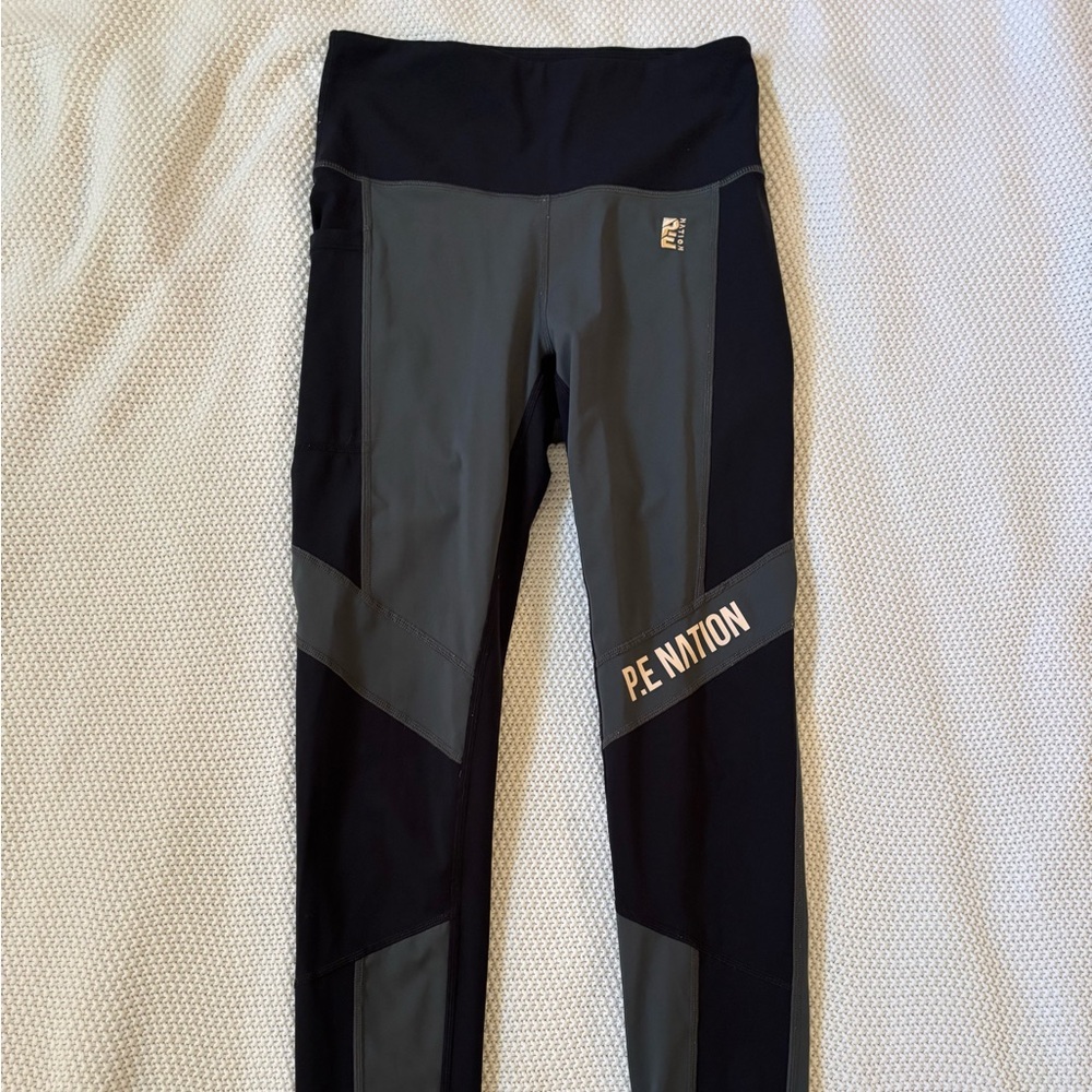 P.E Nation Charcoal and Black Active Leggings